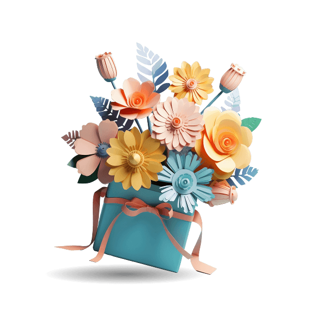 Paper flower bouquet for Creative Florist