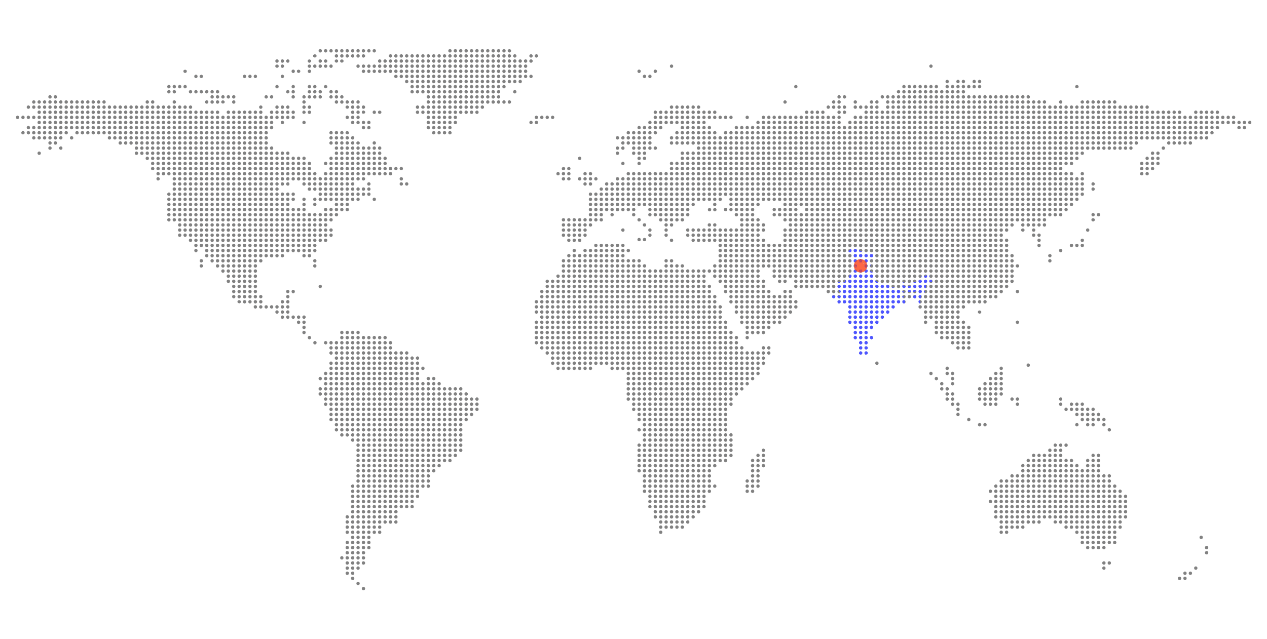 World map highlighting Bumppd’s office in India